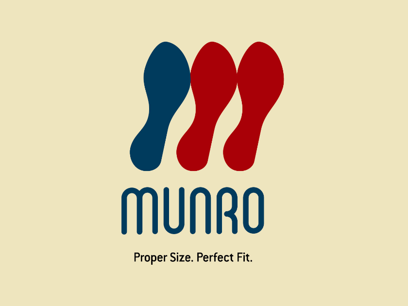 Munro Shoes' new logo as envisaged by Demian Rosenblatt