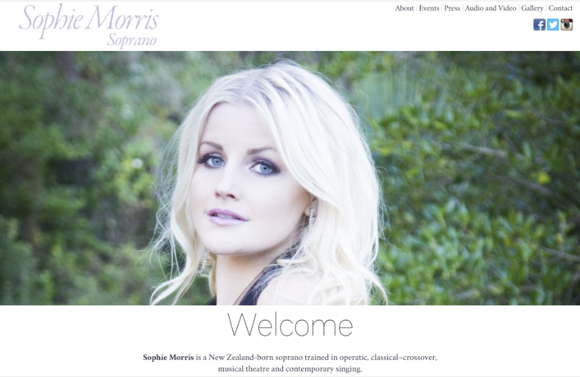 Sophie Morris home page